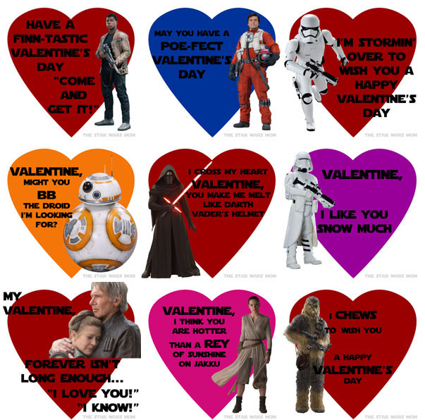 Star Wars Free Valentines The Force Awakens