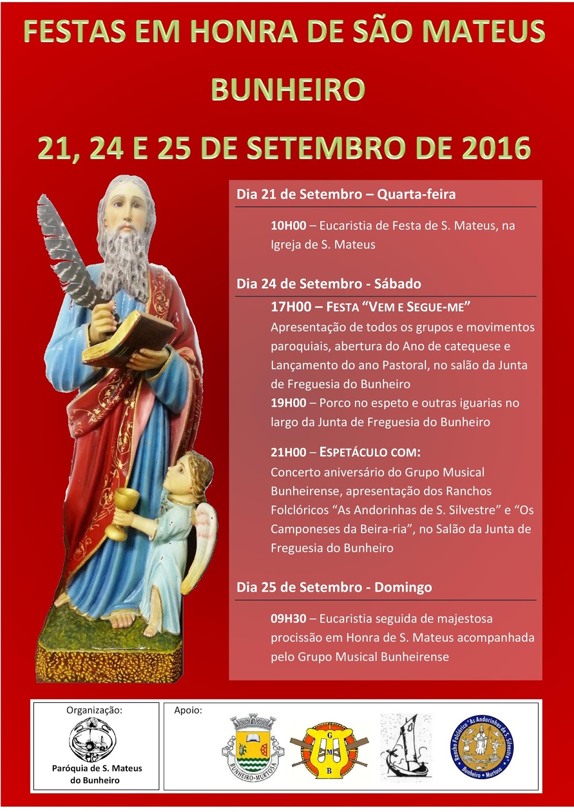 DIA DE S. MATEUS PADROEIRO DO BUNHEIRO