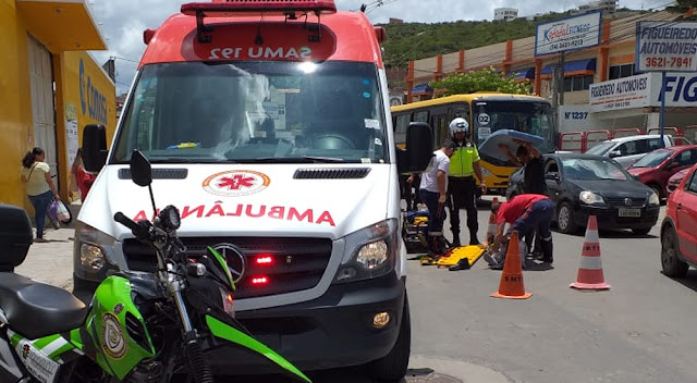 Motociclista se fere após perder o controle da moto em Jacobina