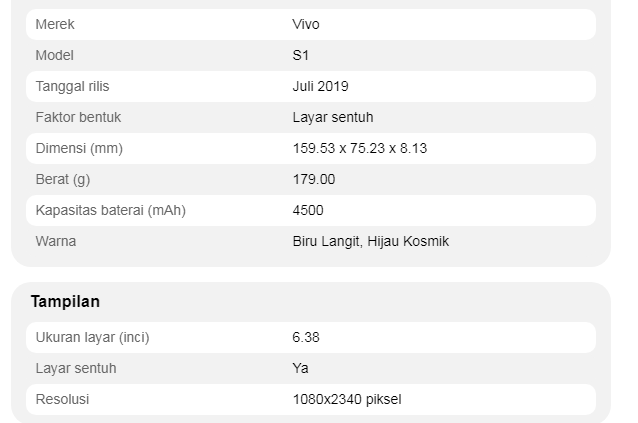 3,6 Juta HP Vivo S1 di  Banderol Murah Namun Spek Dewa