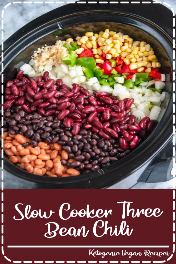 Slow Cooker Three Bean Chili - Recipe Nita Hanani