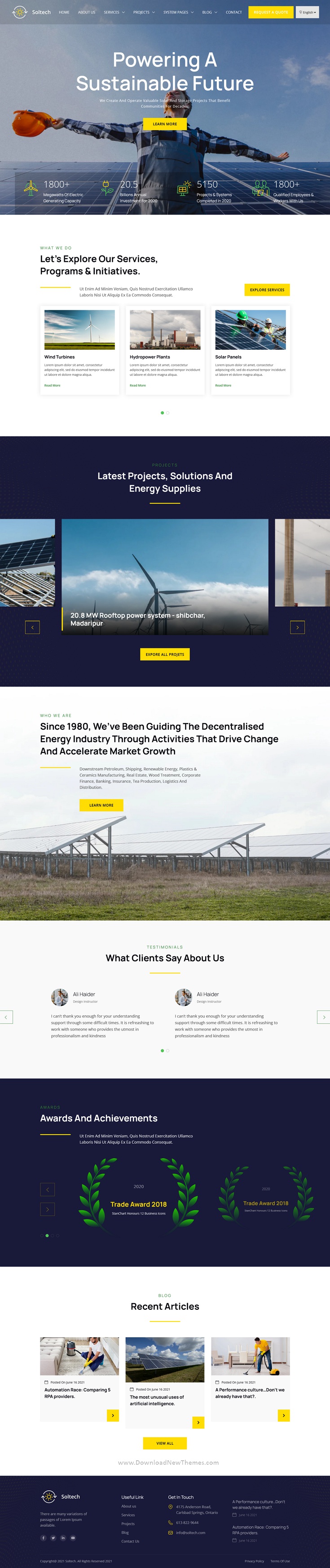 Soltech - Solar Energy and Environment HubSpot Theme