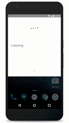 Ein GIF zeigt den Google Assistant