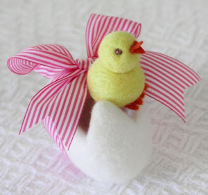 Wet Felted Easter Chick in an egg