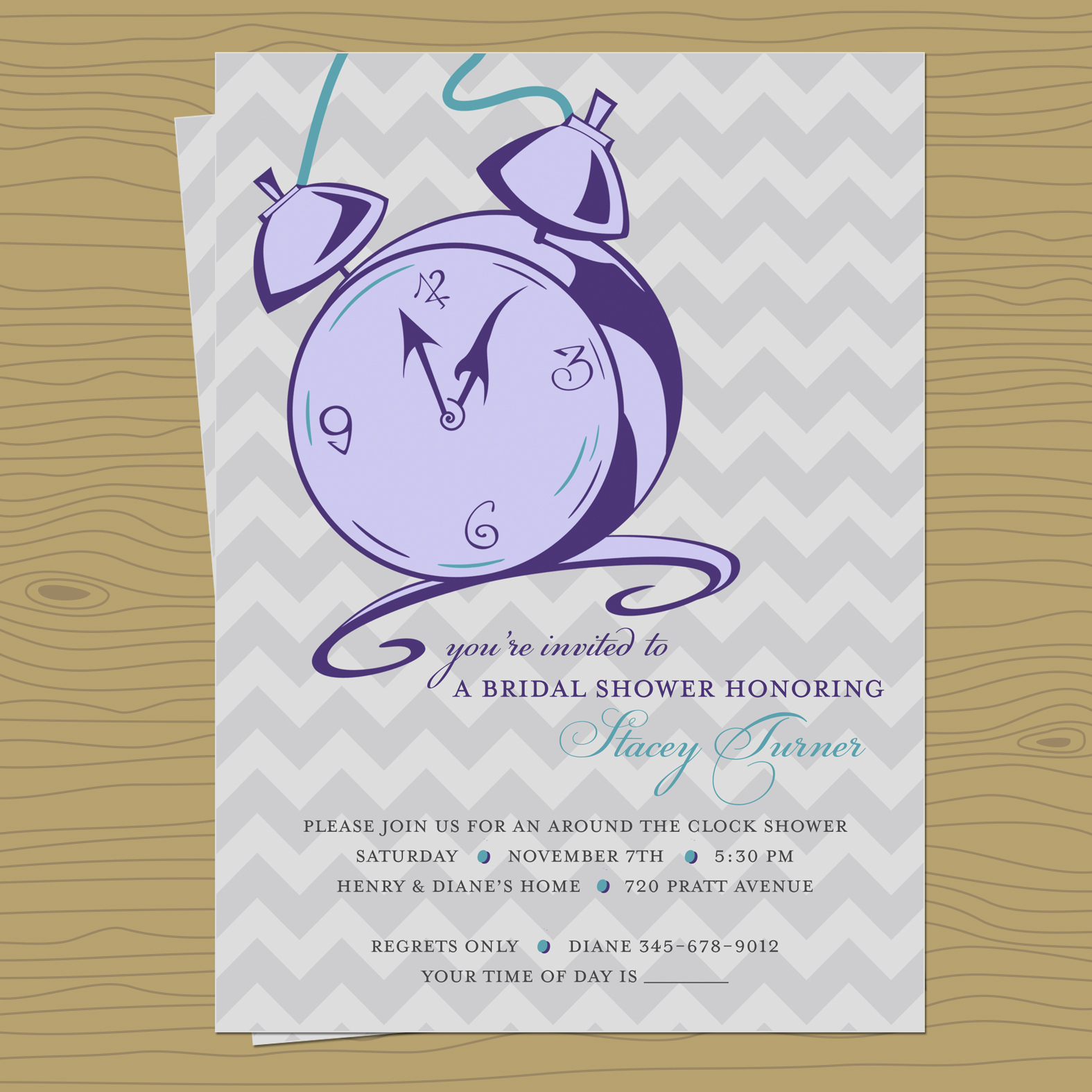Belle Announces Around the Clock Shower Invitation
