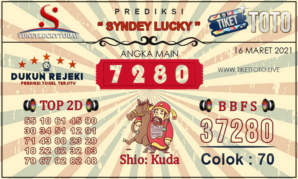 Prediksi Togel SYDNEY LUCKY TIKETTOTO 16 MARET 2021