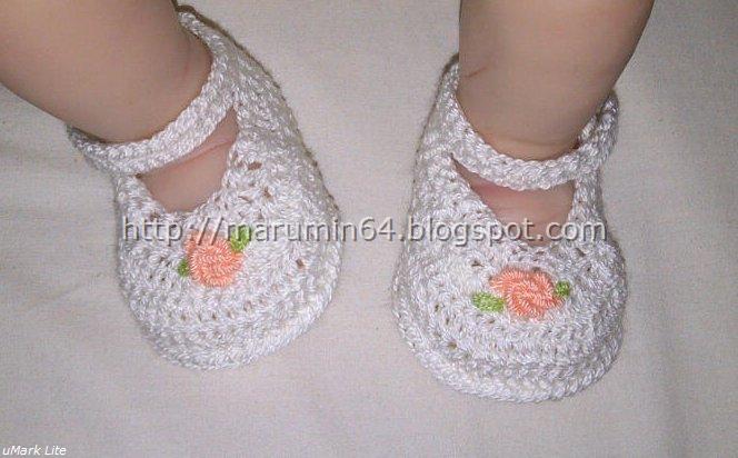Marumin Crochet: Zapatitos de bebé / Embroidered baby girl shoes