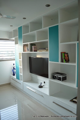 White and Green Book Rack and TV Unit