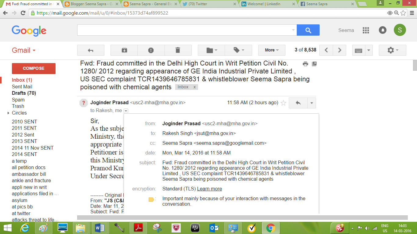 Seema Sapra General Electric corruption whistleblower the Truth