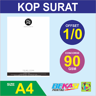 Cetak Kop Surat 1 Warna  Concorde 90 GSM