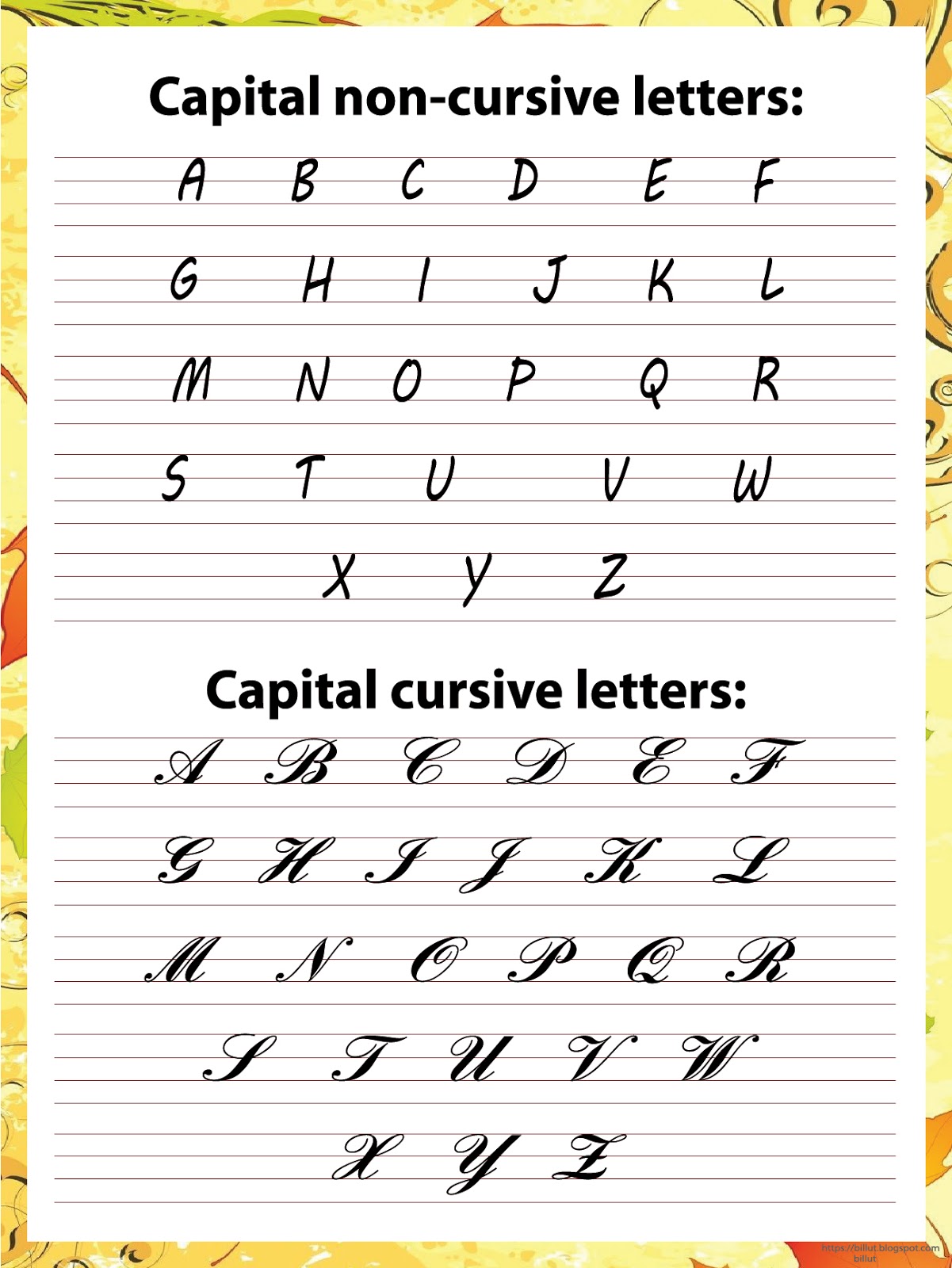 Lowercase and cursive letters