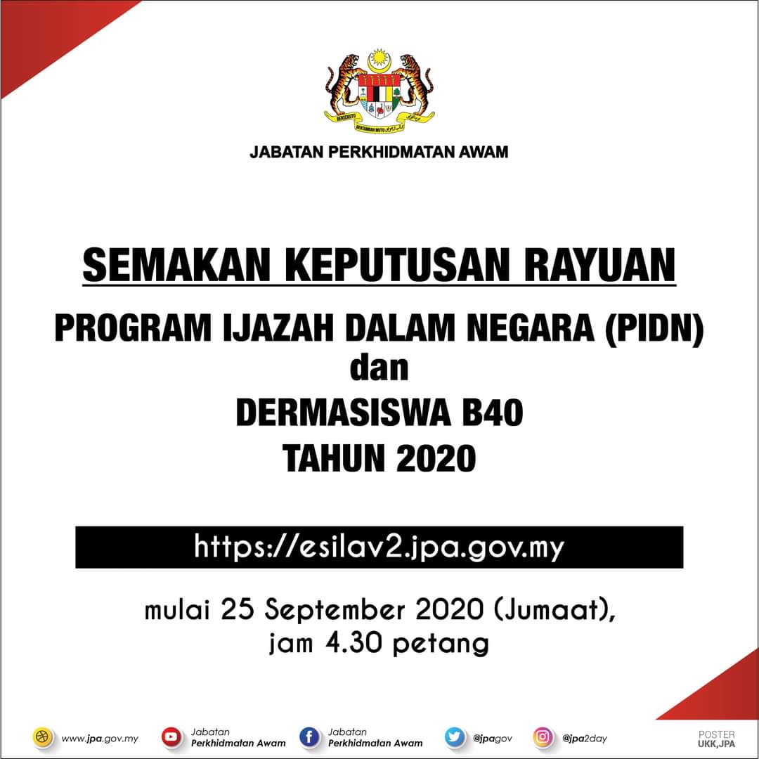 2022 pidn jpa Tarikh Penting