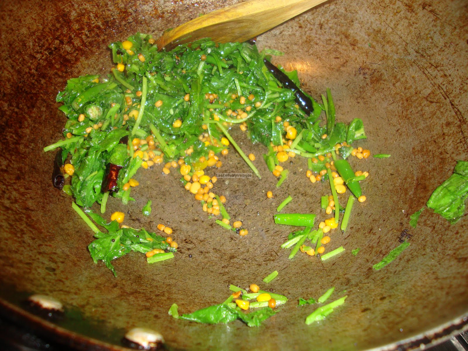 Tastefully Veggie Radish Leaf Masiyal (Radish leaves in Tangy Sauce)