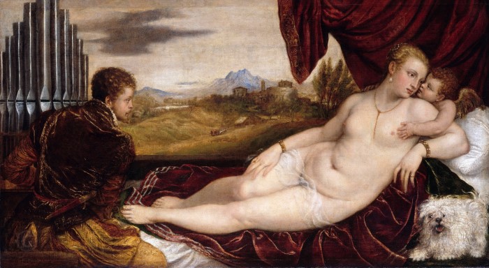 Венера с органистом. 1550г. Тициан Venus with the Organ Player