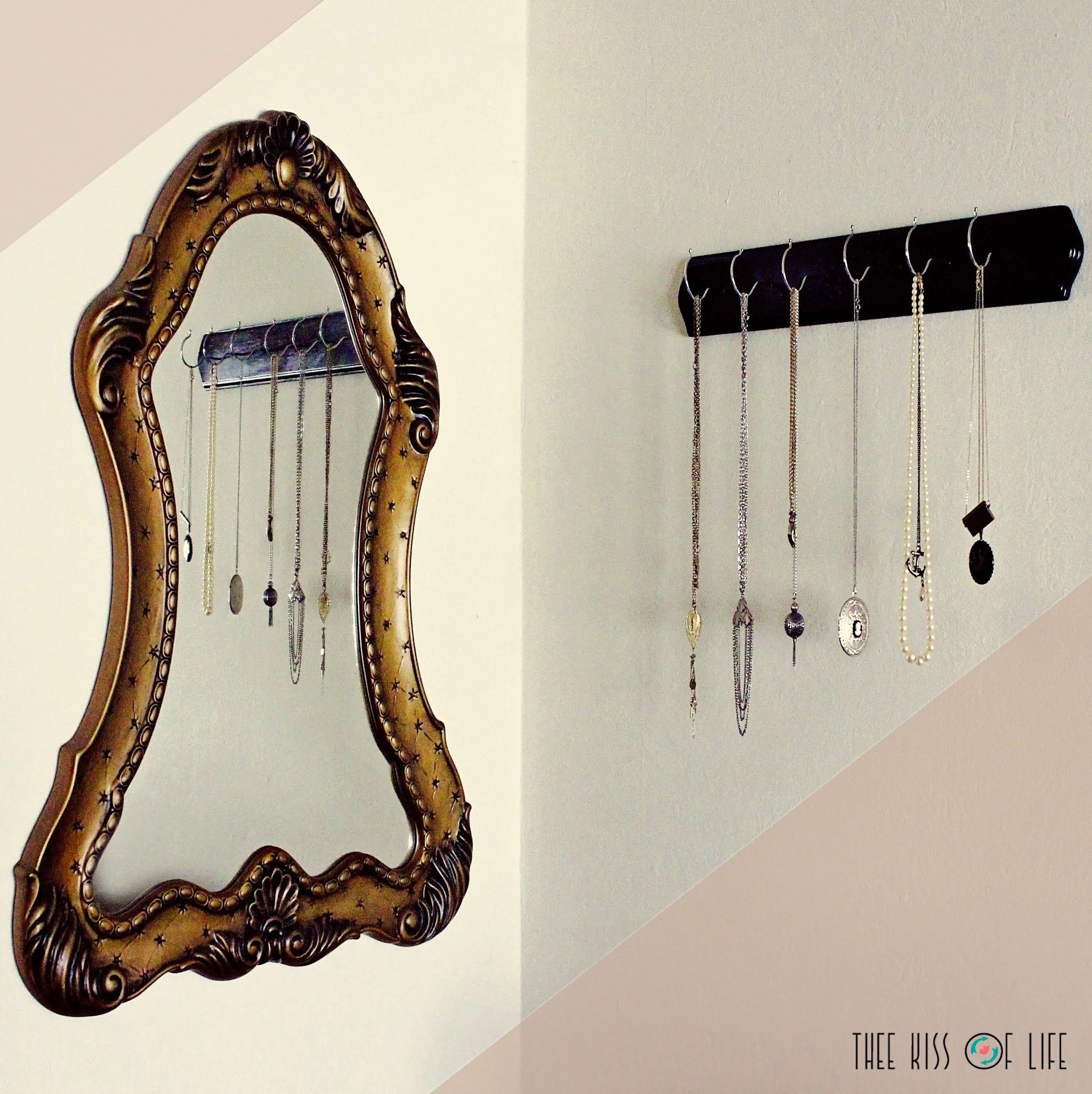 Upcycled Broken Clothes Hangers Wall Hooks Rack thee Kiss of Life
