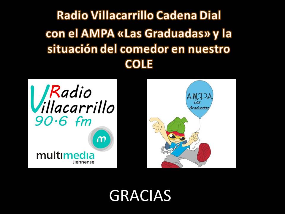 AMPA "Las Graduadas" Hoy en Cadena Dial sobre el comedor de nuestro cole