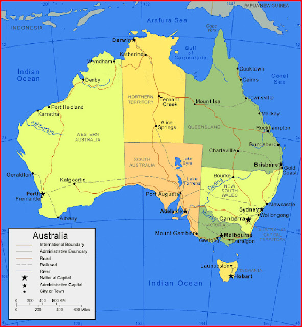 Map of Australia With States