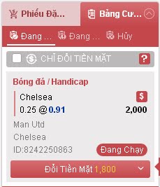 Thu hồi tiền đã đặt cược Rung 12BET - Sử dụng tính năng Đổi Tiền Mặt  B3