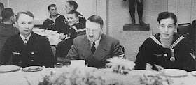 Adolf Hitler and men of U-47 eating lunch in Berlin following the sinking of Royal Oak worldwartwo.filminspector.com