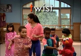 Celina teaches Elmo and the kids how to do the T Dance. Sesame Street Do the Alphabet