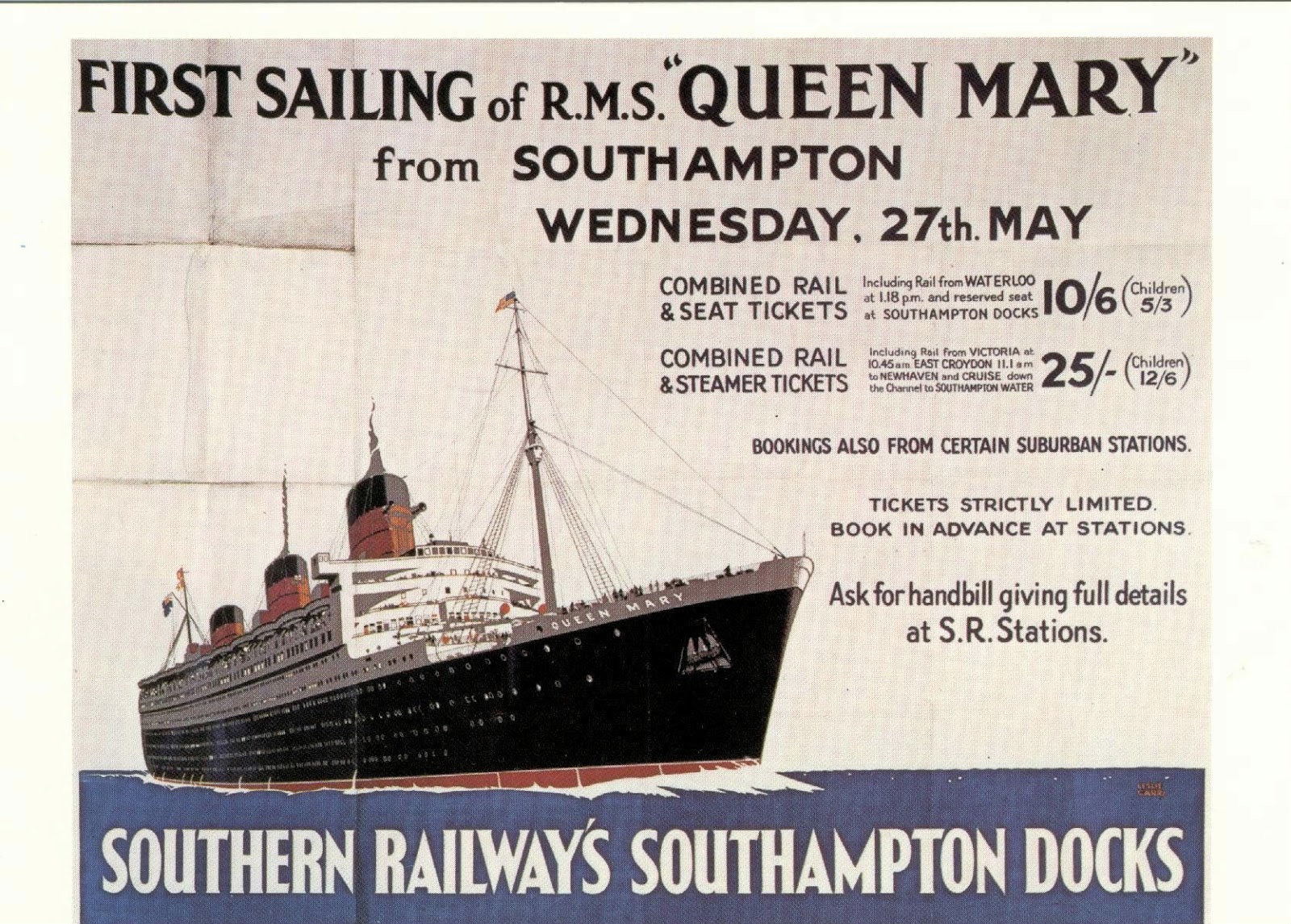 Today in history - Page 40 QUEEN+MARY+postcard+for+maiden+voyage