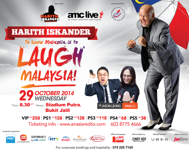The banner for the upcoming LAUGH MALAYSIA event
