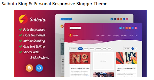 Salbuta Premium Blogger Template Free Download [Dark and Light Version]