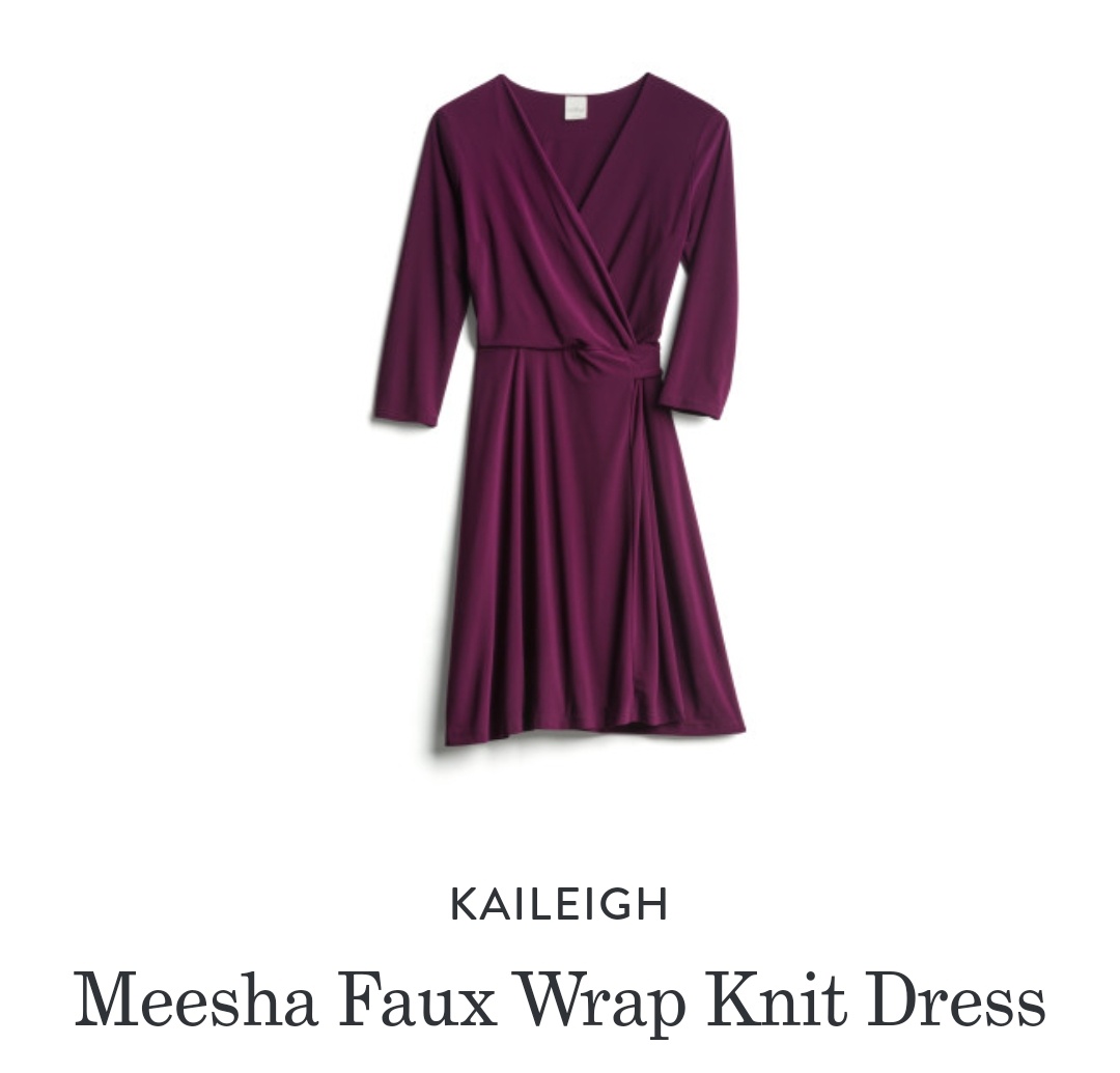 kaileigh meesha faux wrap knit dress