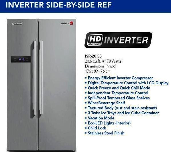 FUJIDENZO SIDE x SIDE REFRIGERATOR HD INVERTER