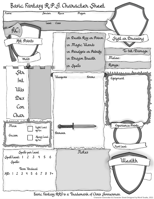 Basic Fantasy RPG Character Sheet