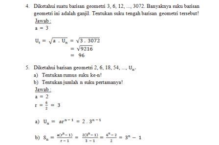 Contoh soal deret aritmatika kelas 11