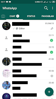 pilih chat whatsapp yang ingin anda kunci