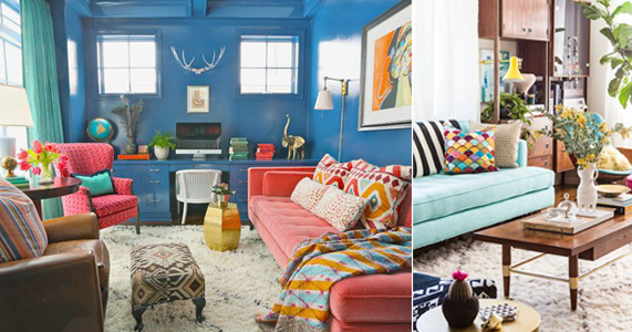 Furniture Steals: how to go bold with a colored sofa