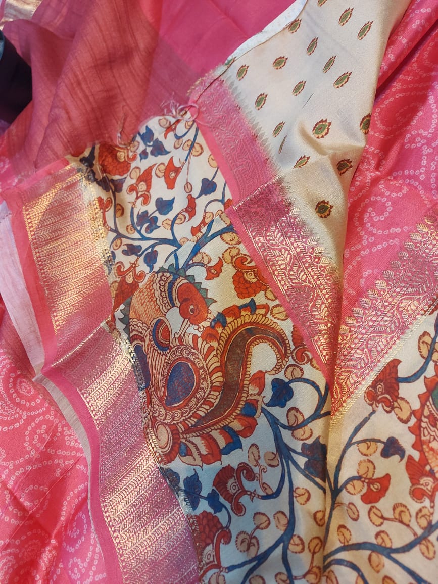 Banaras sarees with Bandini and kalmakri design