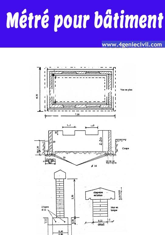 Programme de tableau feuille Excel pour métré bâtiment - gros oeuvre.