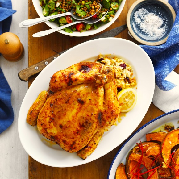 Spiced Butter and Lemon Chicken with Couscous Stuffing LEBANESE RECIPES