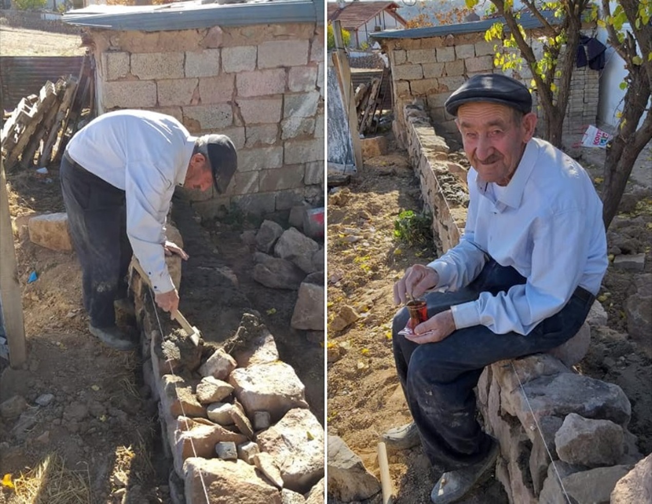 Bünyan�ın en yaşlı taş duvar ustası Mehmet Ali Boz 87 yaşında…