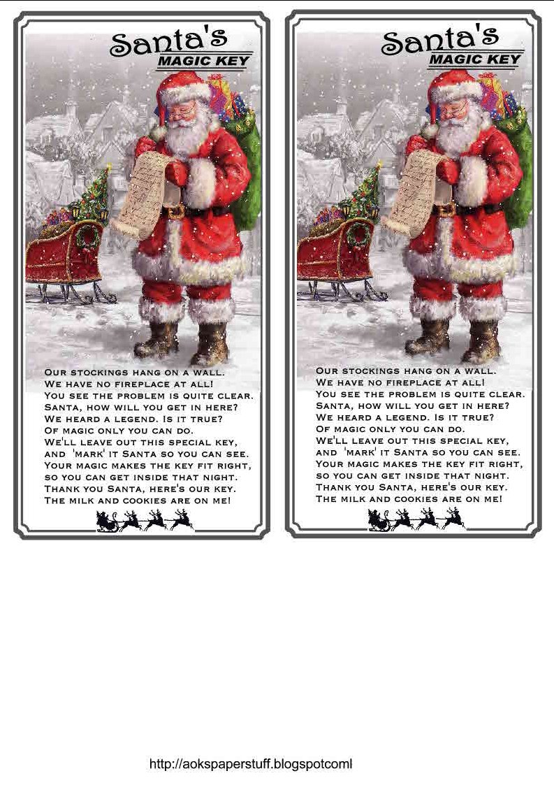Aok s Paper Stuff And More Santa s Magic Key Tags