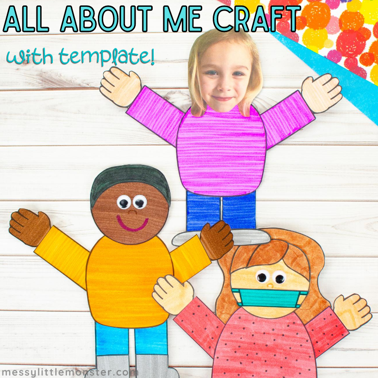 All About Me Back to School Craft (template included) Messy Little All About Me Back to School Craft (template included) Messy Little
