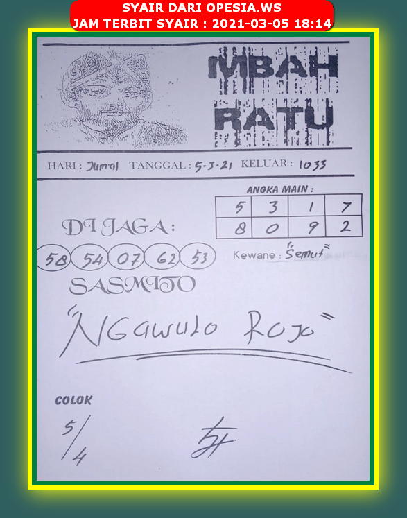 Forum Syair Hongkong 5 Maret 2021 Royal Syair