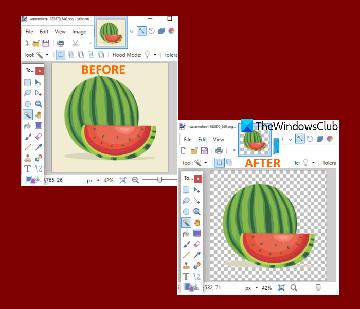 สร้างภาพโปร่งใส Paint.NET