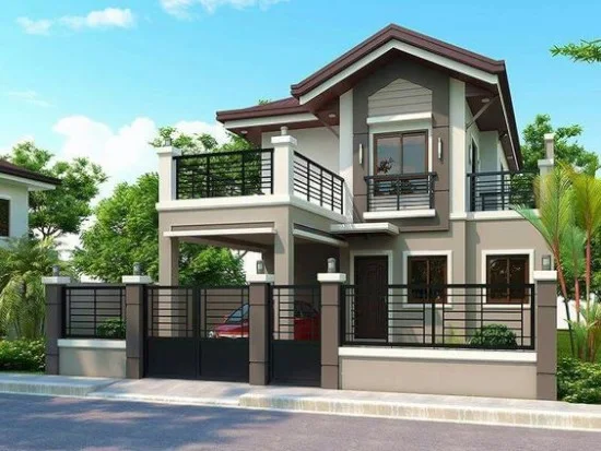 rumah dengan model balkon terbuka