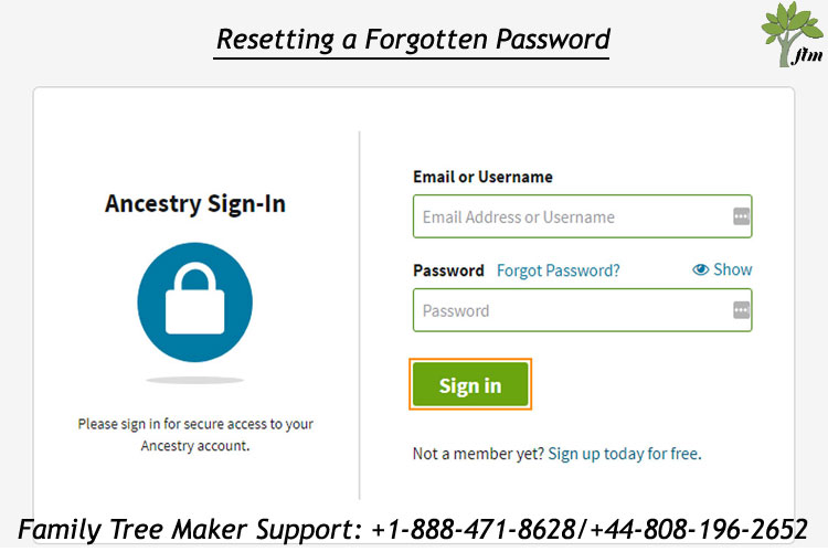 Resetting a Password In Family Tree Maker