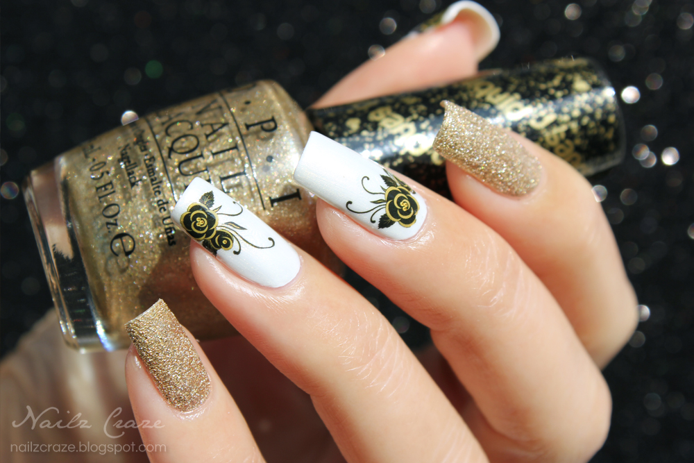 Golden Flower Manicure Nailz Craze