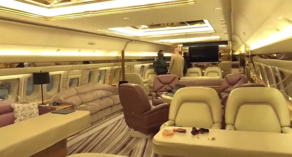 Interior photo of drakes newly acquired private jet