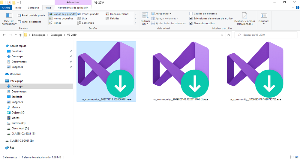 Instalación de Visual Studio Community 2019 v16.10.3 Programación en