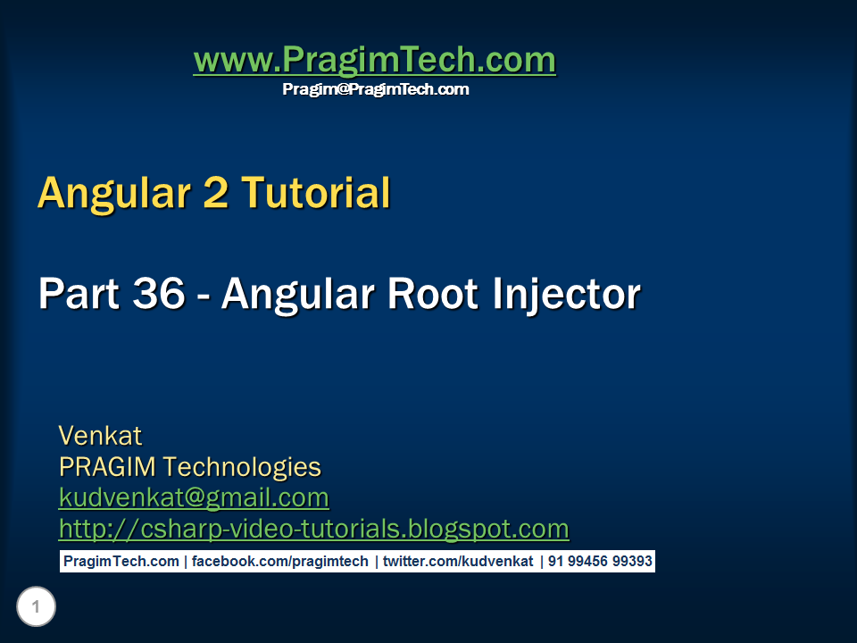 Sql server, and c video tutorial Angular root injector