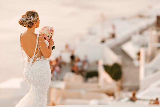 Antigoni's and Teddy La Maltze estate - Santorini  Glam Wedding