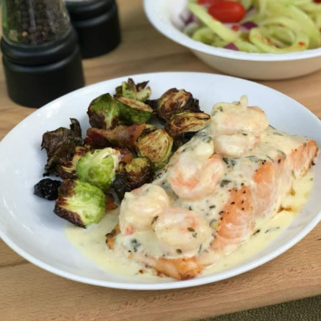 Baked Salmon With Lemon Parmesan Shrimp Baked Salmon With Lemon Parmesan Shrimp