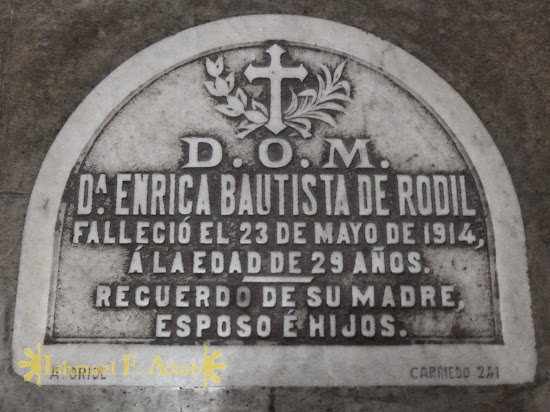 Grave marker in Santa Ana Church, Manila